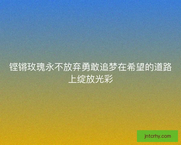 铿锵玫瑰永不放弃勇敢追梦在希望的道路上绽放光彩 铿锵玫瑰永不放弃勇敢追梦在希望的道路上绽放光彩